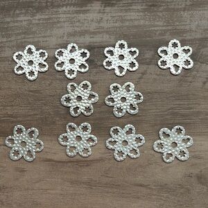 Flower Filigree Metal - 10 Pieces